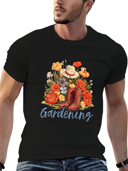Camiseta Jardinería Flores y Botas