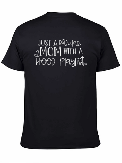 Camiseta Negra Mamá con Playlist Hood