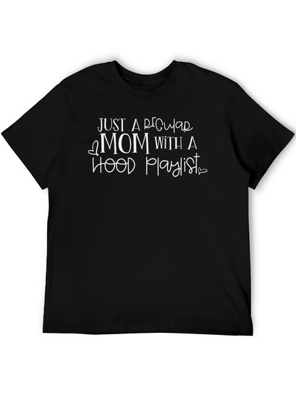 Camiseta Negra Mamá con Playlist Hood