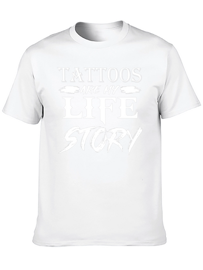 Camiseta Negra con Diseño de Tatuajes Mi Historia