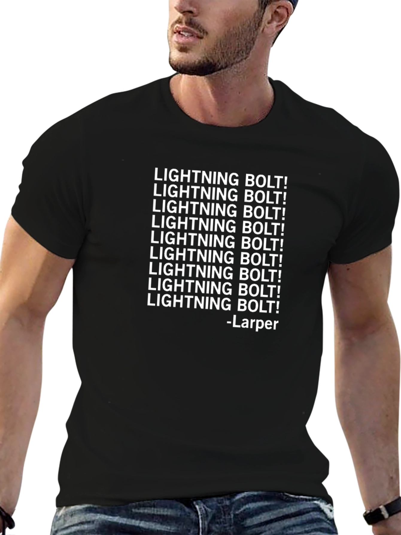 Camiseta Negra Lightning Bolt! - Larper