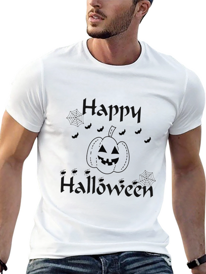 Camiseta Negra Halloween Diseño Calabaza