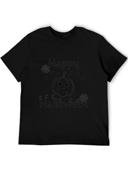 Camiseta Negra Halloween Diseño Calabaza