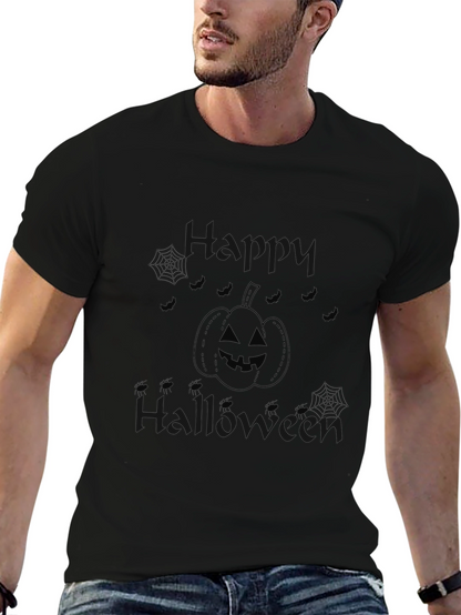 Camiseta Negra Halloween Diseño Calabaza