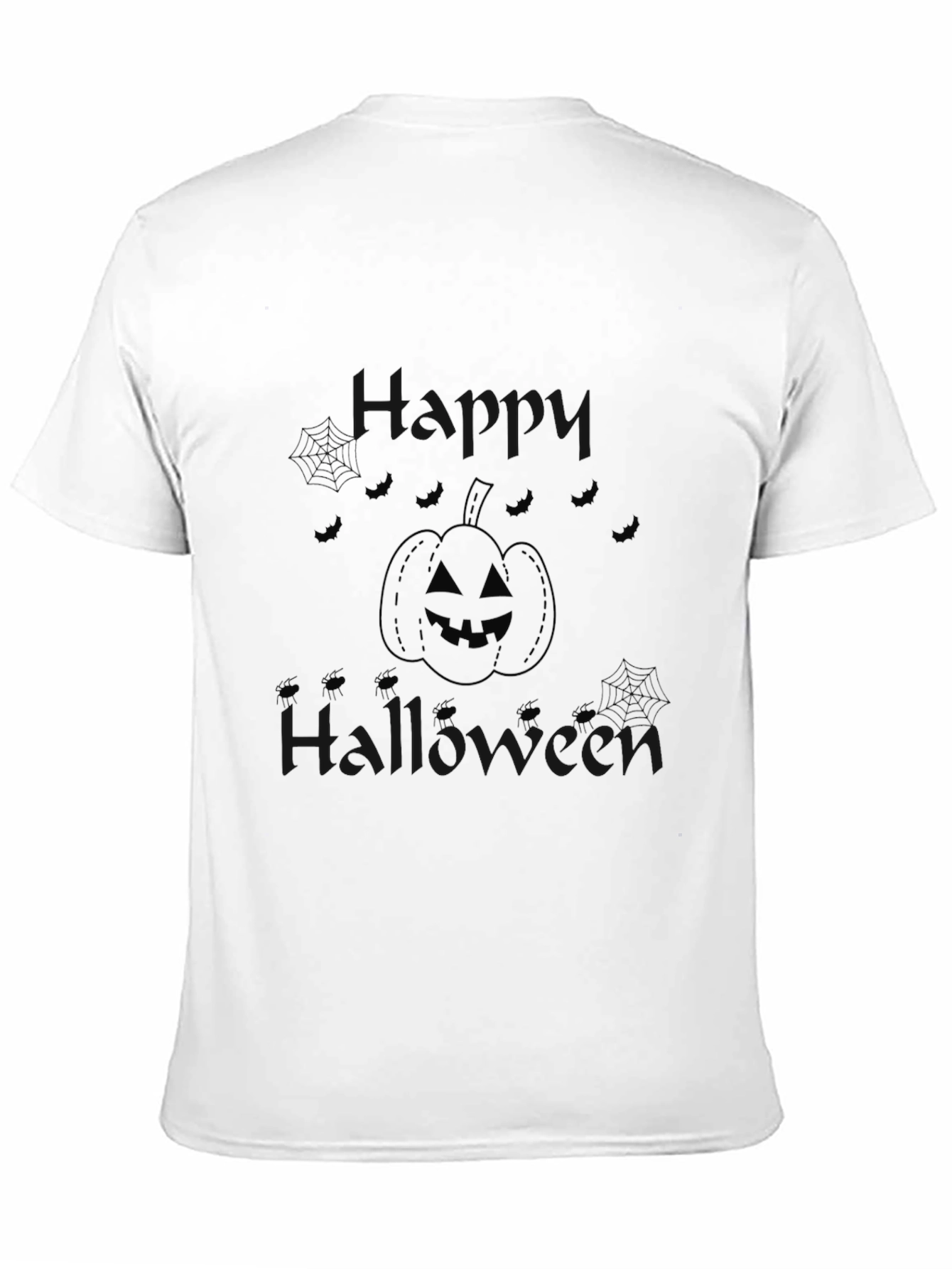 Camiseta Negra Halloween Diseño Calabaza