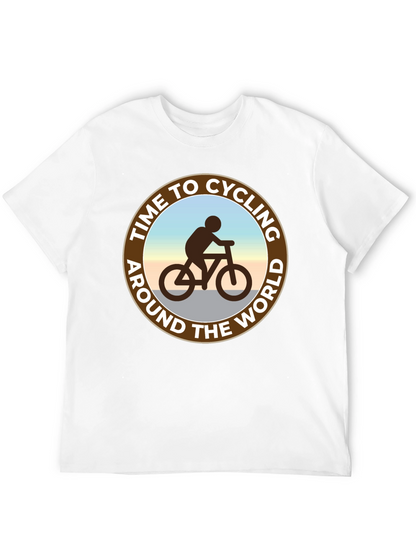 Camiseta Negra: Tiempo para Ciclar Alrededor del Mundo