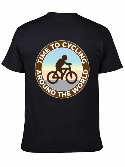 Camiseta Negra: Tiempo para Ciclar Alrededor del Mundo