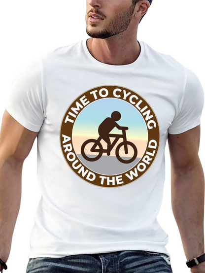 Camiseta Negra: Tiempo para Ciclar Alrededor del Mundo