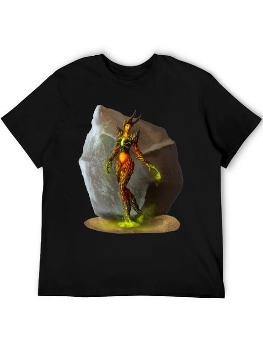 Camiseta Negra con Diseño Fantasía