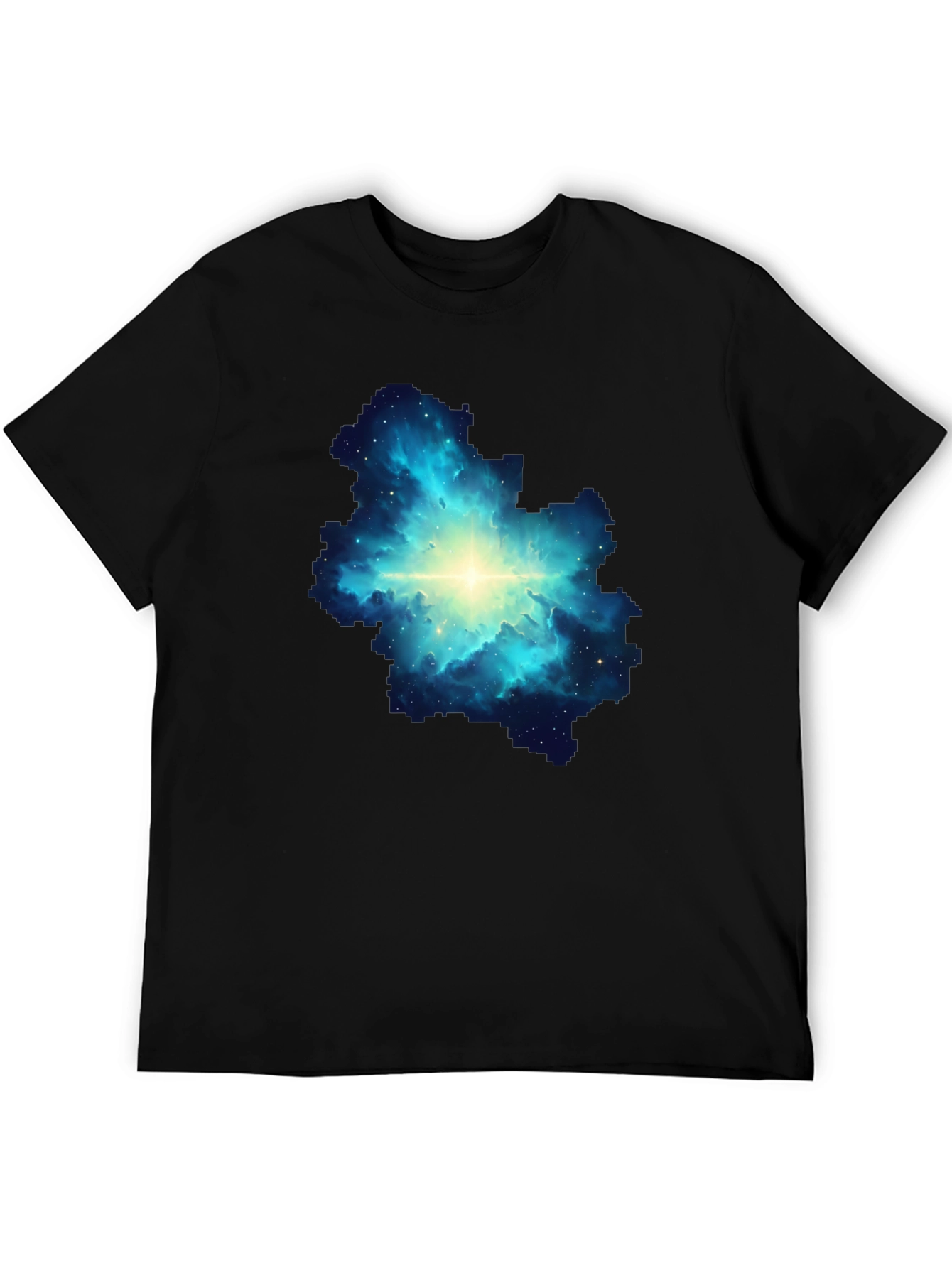 Camiseta Negra con Diseño de Nebulosa Estelar