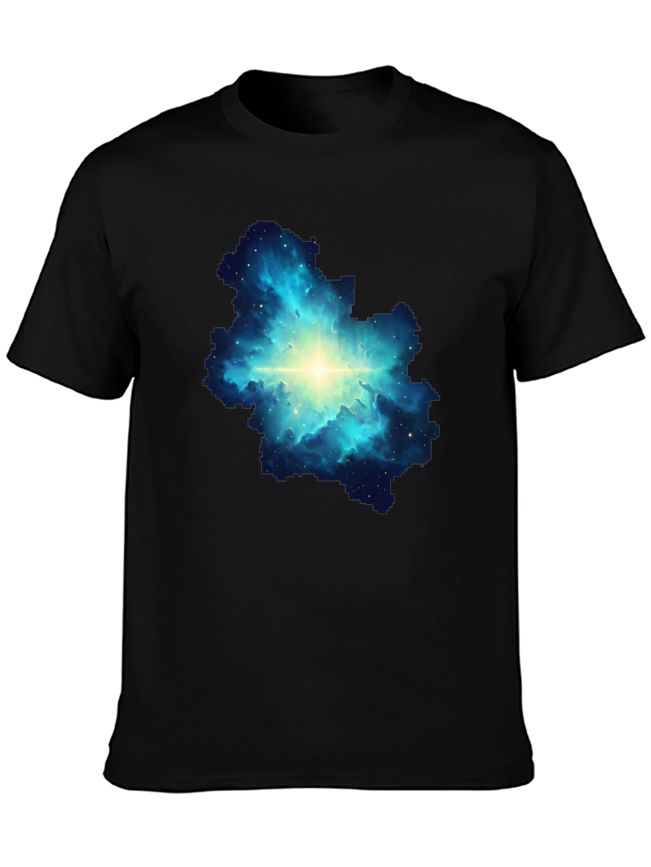 Camiseta Negra con Diseño de Nebulosa Estelar