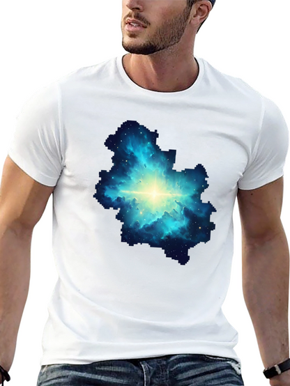 Camiseta Negra con Diseño de Nebulosa Estelar