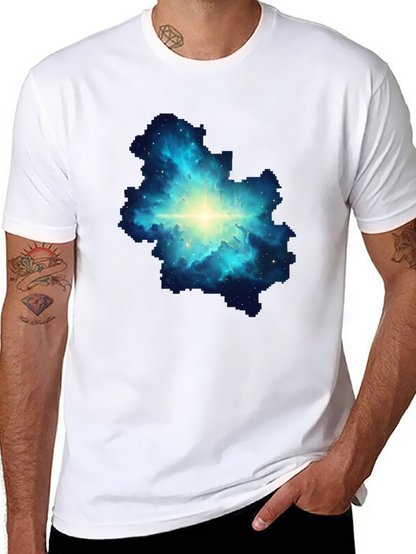 Camiseta Negra con Diseño de Nebulosa Estelar
