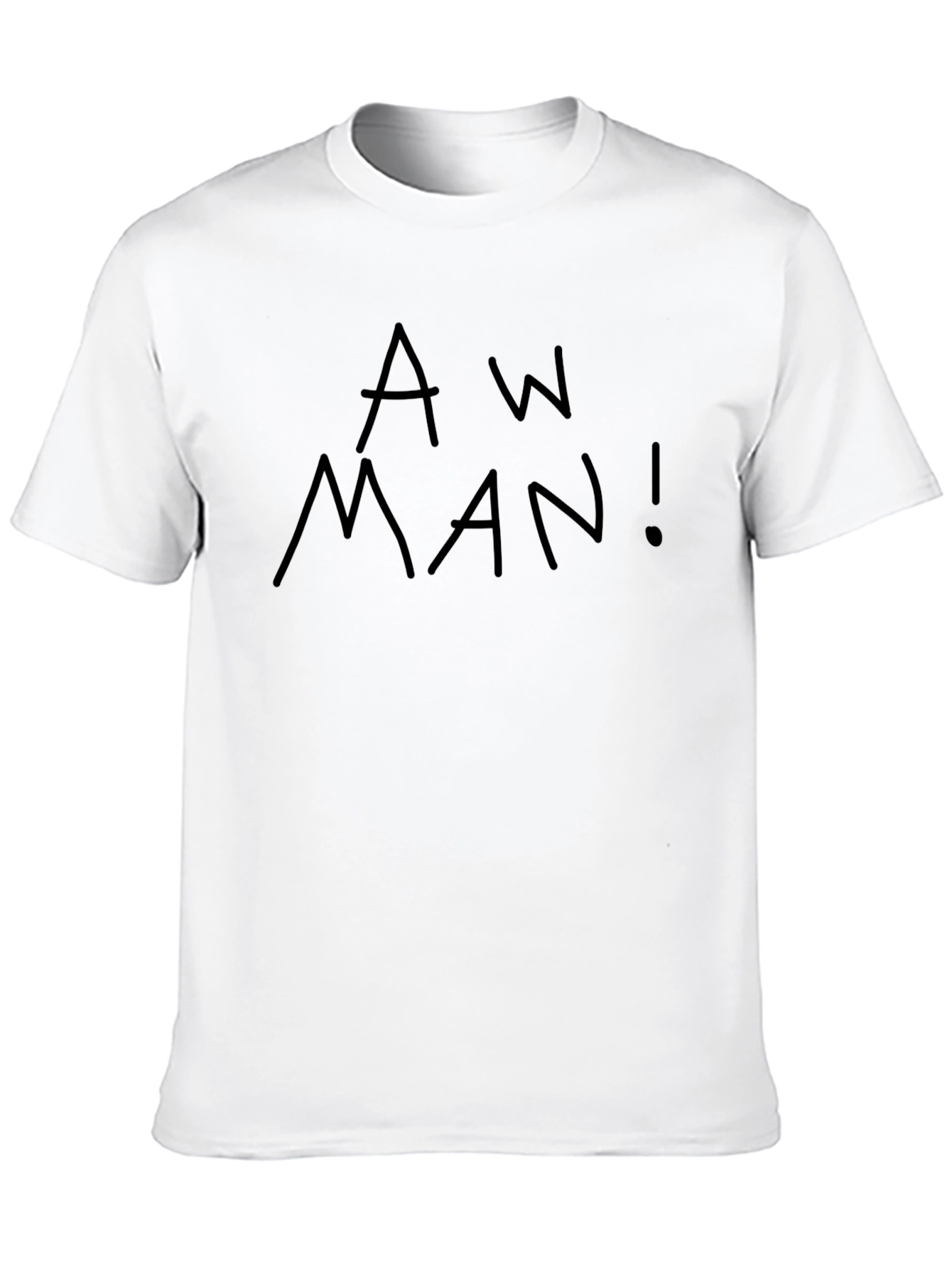Camiseta Negra con Diseño Aw Man! Casual