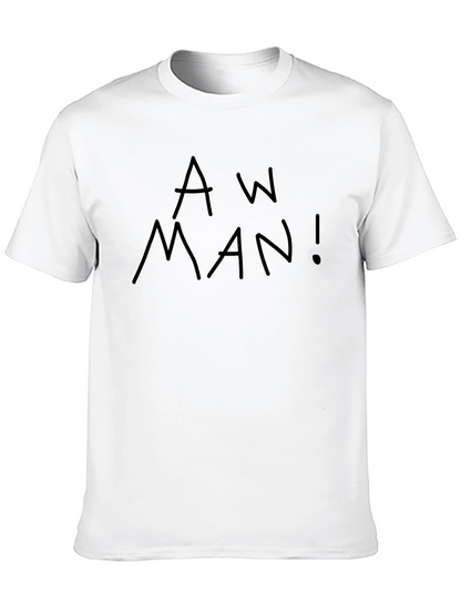 Camiseta Negra con Diseño Aw Man! Casual