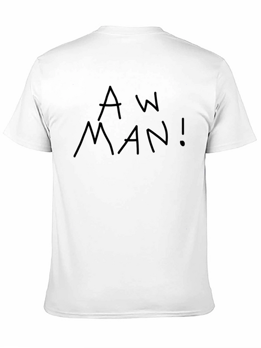 Camiseta Negra con Diseño Aw Man! Casual