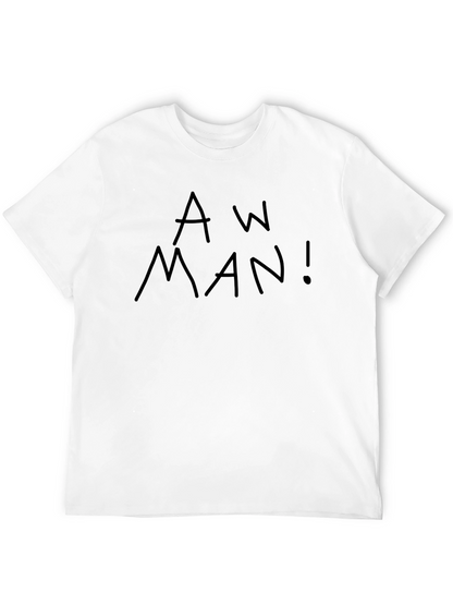 Camiseta Negra con Diseño Aw Man! Casual