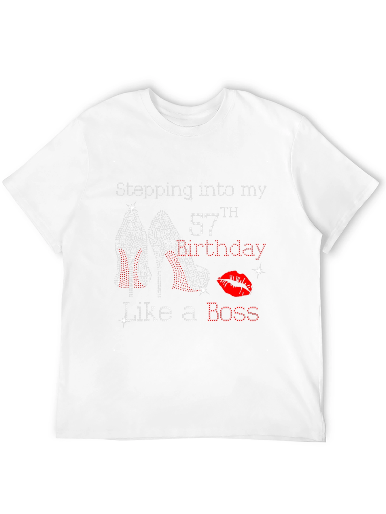 Camiseta Negra de Cumpleaños #57 con Diseño de Tacones