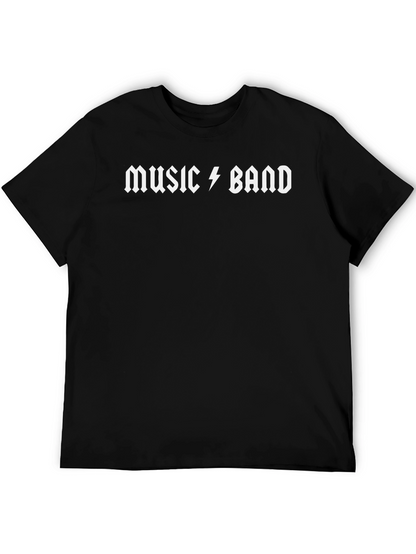 Camiseta Negra Music Band Estilo Rock