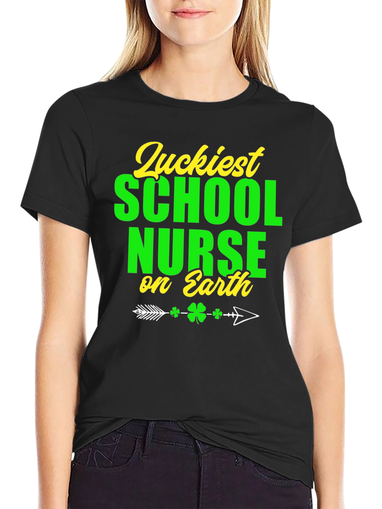 Camiseta Suerte Enfermera Escolar Día San Patricio