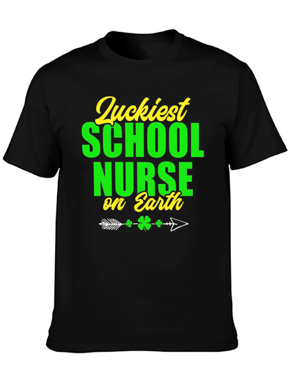 Camiseta Suerte Enfermera Escolar Día San Patricio