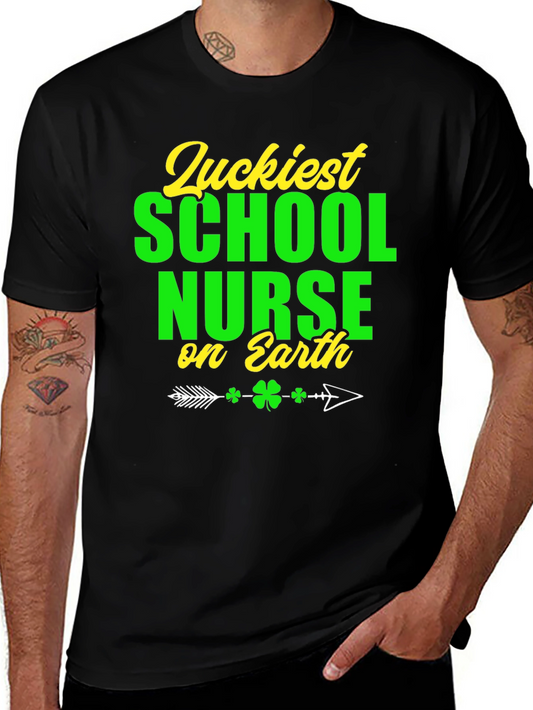 Camiseta Suerte Enfermera Escolar Día San Patricio