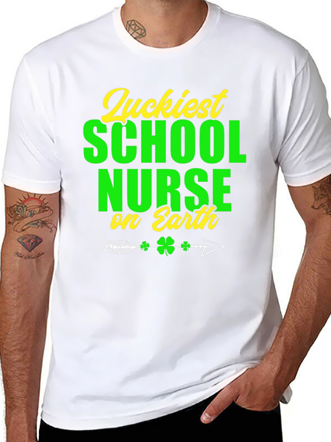 Camiseta Suerte Enfermera Escolar Día San Patricio