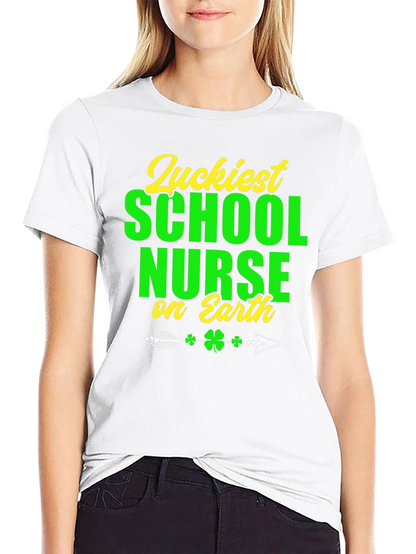 Camiseta Suerte Enfermera Escolar Día San Patricio