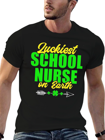 Camiseta Suerte Enfermera Escolar Día San Patricio
