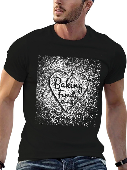 Camiseta Negra Baking Family Diseño Corazón
