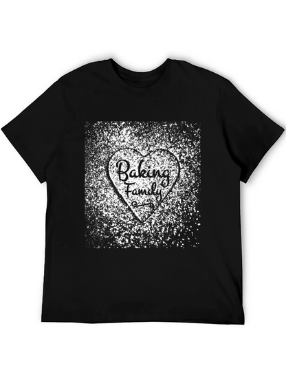 Camiseta Negra Baking Family Diseño Corazón