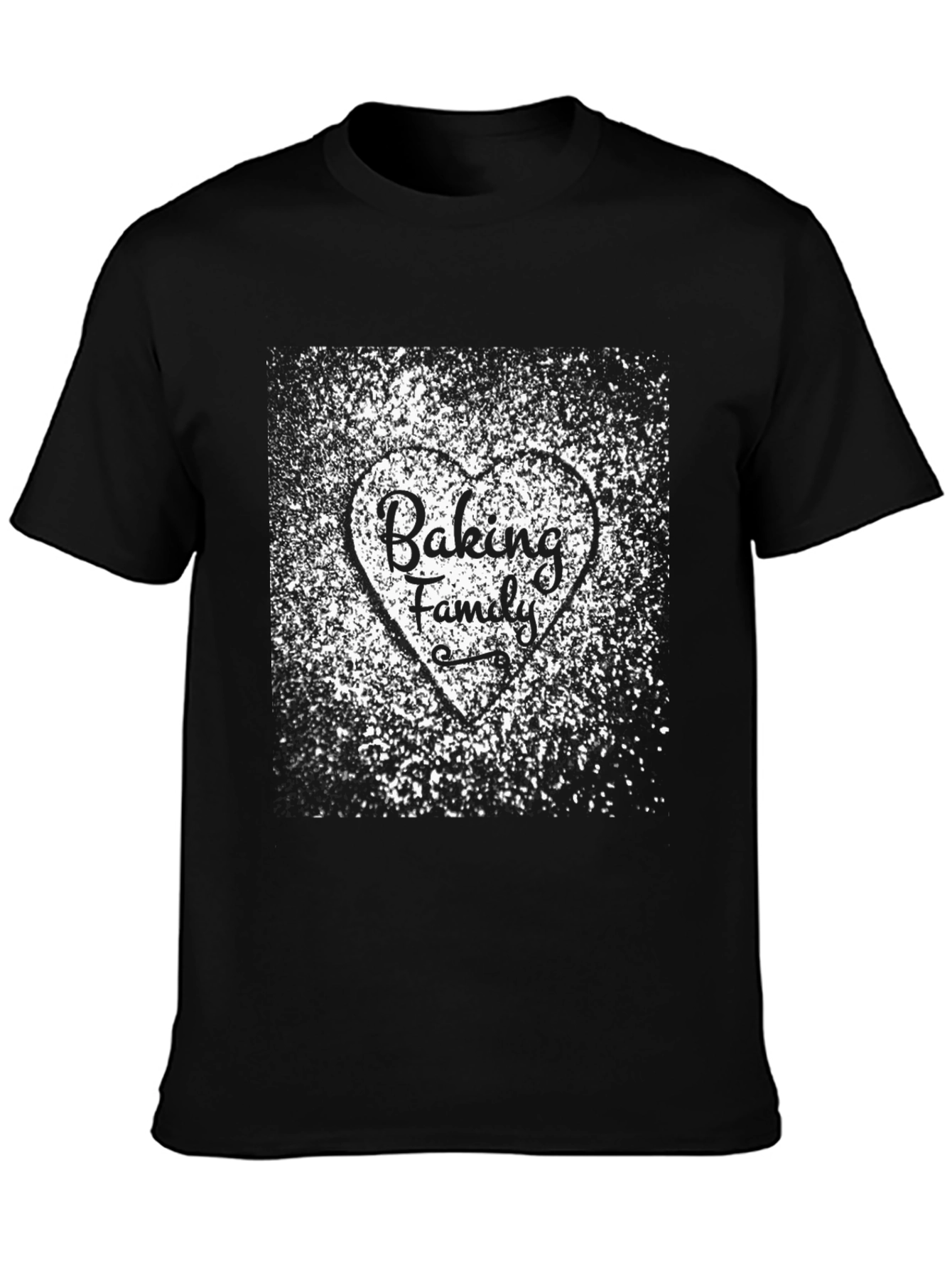 Camiseta Negra Baking Family Diseño Corazón