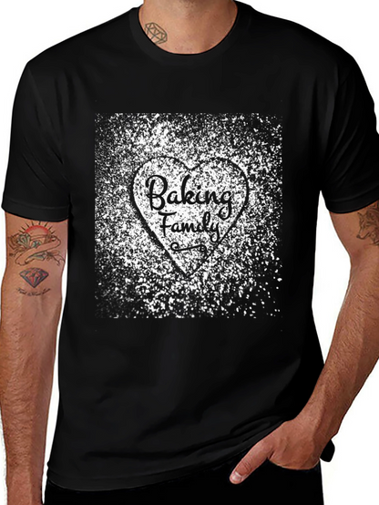 Camiseta Negra Baking Family Diseño Corazón