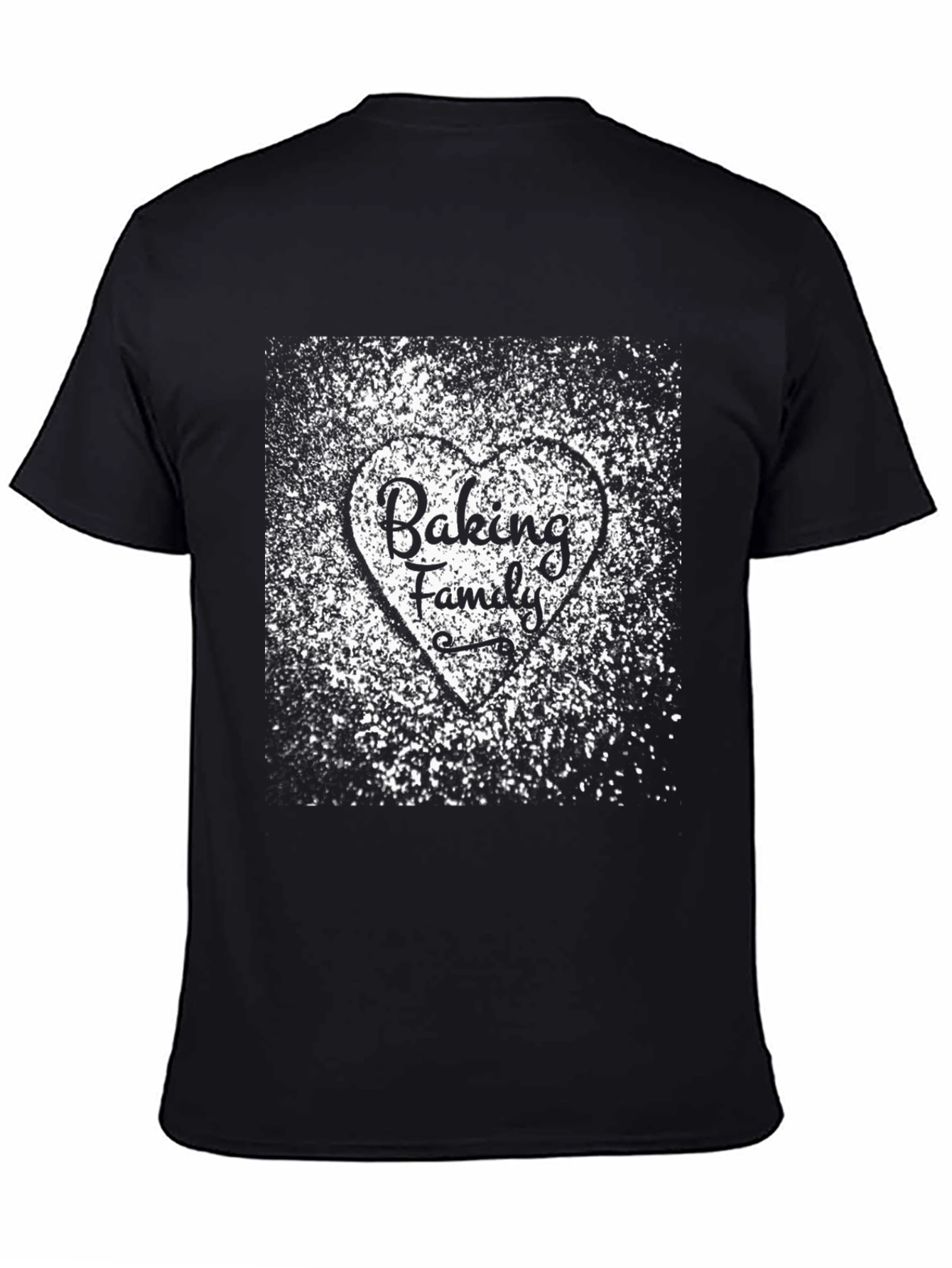 Camiseta Negra Baking Family Diseño Corazón