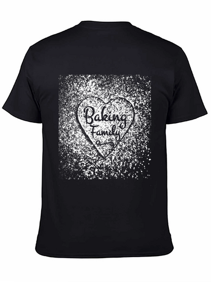 Camiseta Negra Baking Family Diseño Corazón