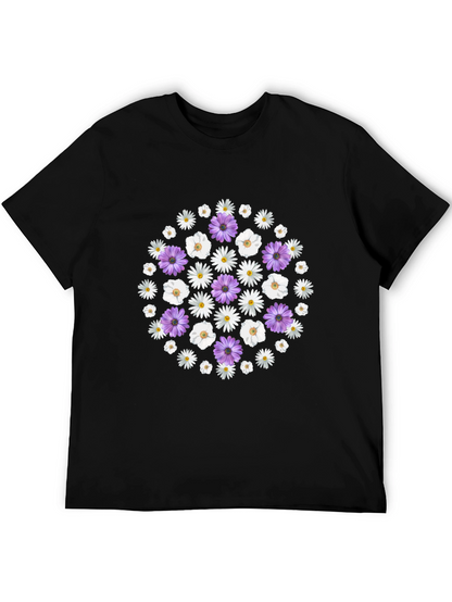 Camiseta Negra con Diseño Floral