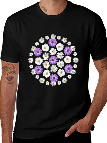 Camiseta Negra con Diseño Floral