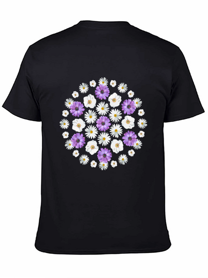 Camiseta Negra con Diseño Floral