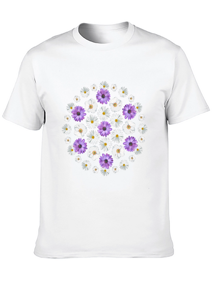 Camiseta Negra con Diseño Floral