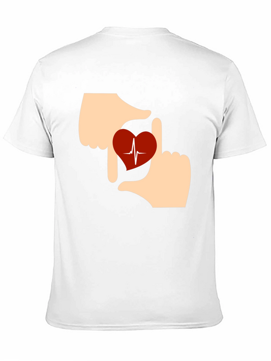 Camiseta Negra Corazón ECG: Amor y Salud