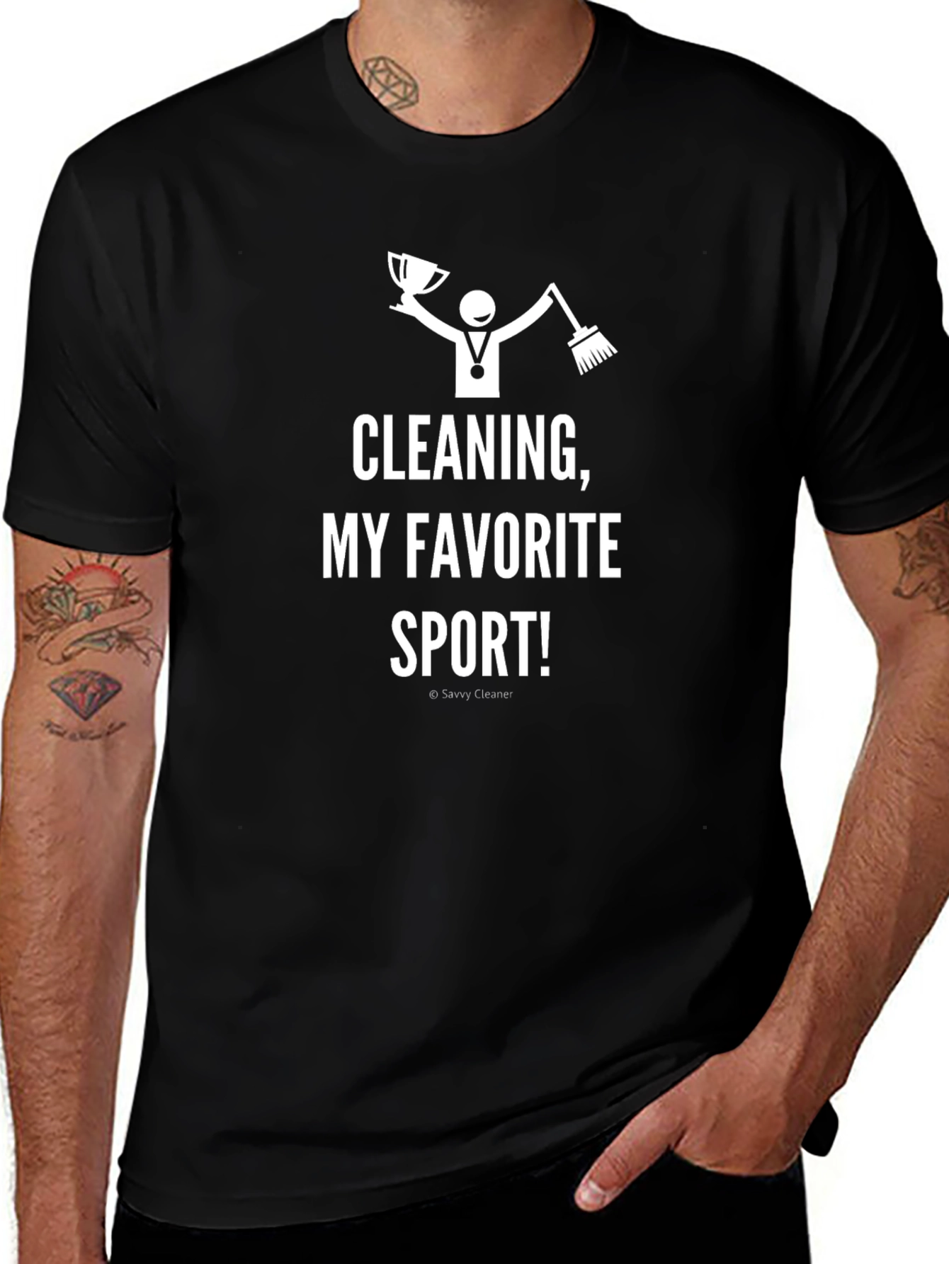 Camiseta Negra: ¡Limpiar es mi Deporte Favorito!