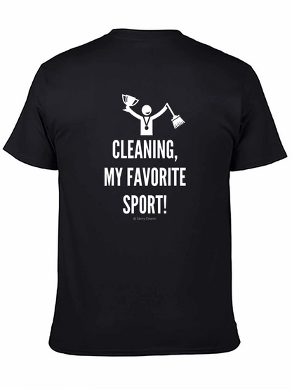 Camiseta Negra: ¡Limpiar es mi Deporte Favorito!