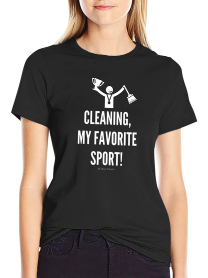 Camiseta Negra: ¡Limpiar es mi Deporte Favorito!