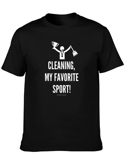 Camiseta Negra: ¡Limpiar es mi Deporte Favorito!
