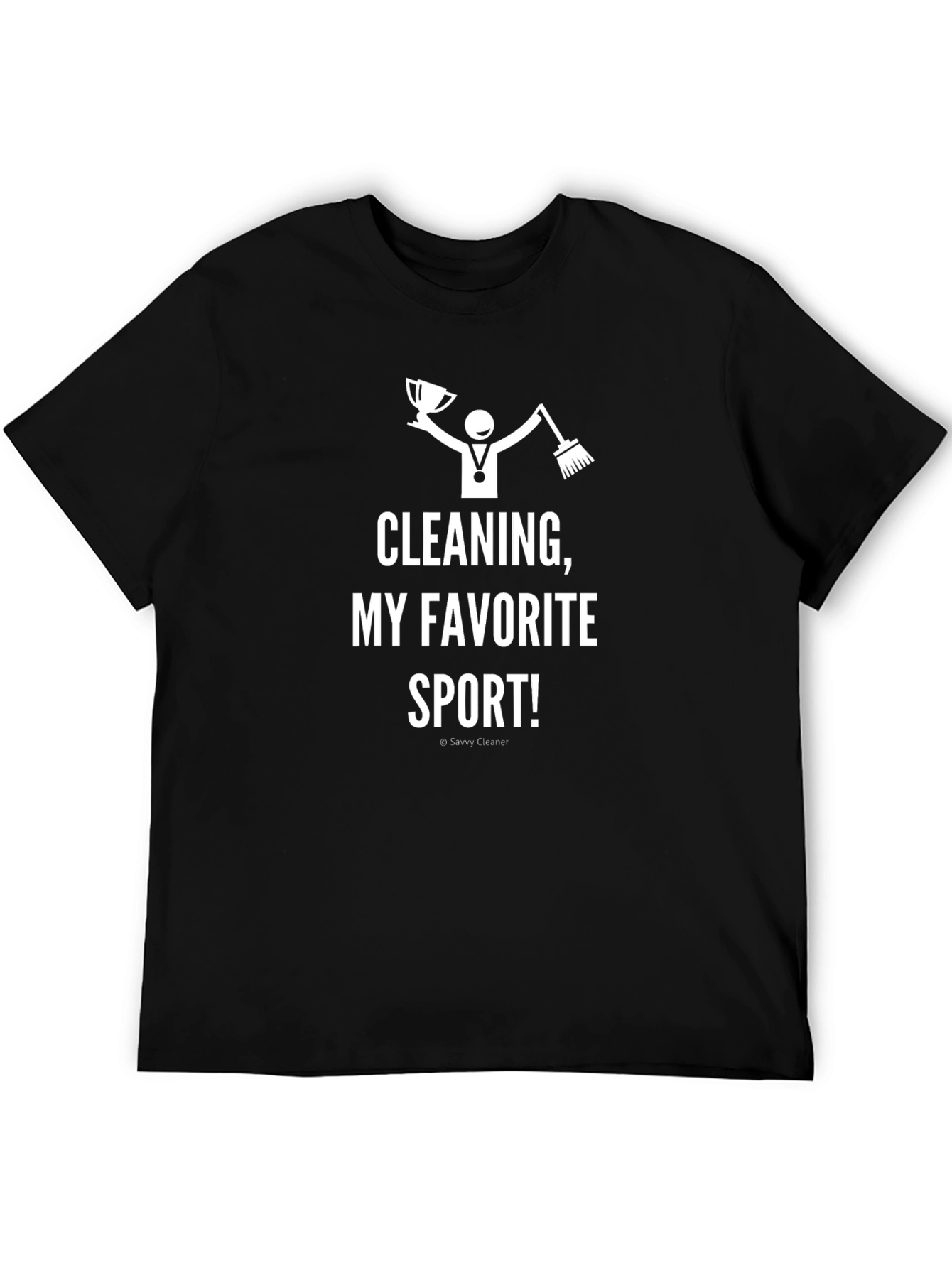 Camiseta Negra: ¡Limpiar es mi Deporte Favorito!