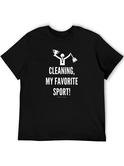 Camiseta Negra: ¡Limpiar es mi Deporte Favorito!