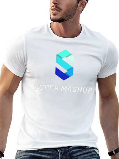 Camiseta Negra Super Mashup Algodón Diseño Moderno