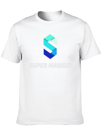 Camiseta Negra Super Mashup Algodón Diseño Moderno