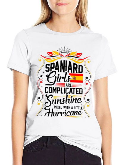 Camiseta España Chica: Complicada Sol y Huracán