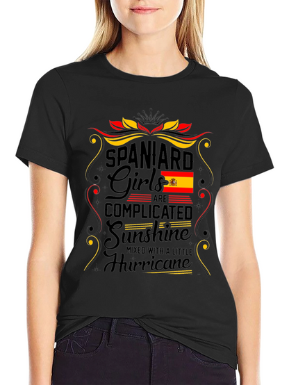 Camiseta España Chica: Complicada Sol y Huracán
